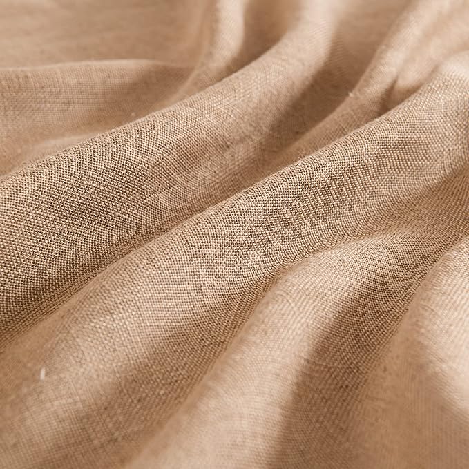 MIULEE Brown Linen Curtains 52x96 Inch Long Soft Thick Linen Textured | Curtains - Image 4