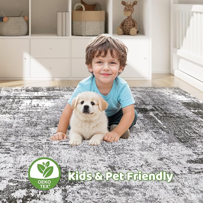 LOONGRUG 10x14 Area Rugs Washable Large Neutral Modern Living Room Rug | - Image 7
