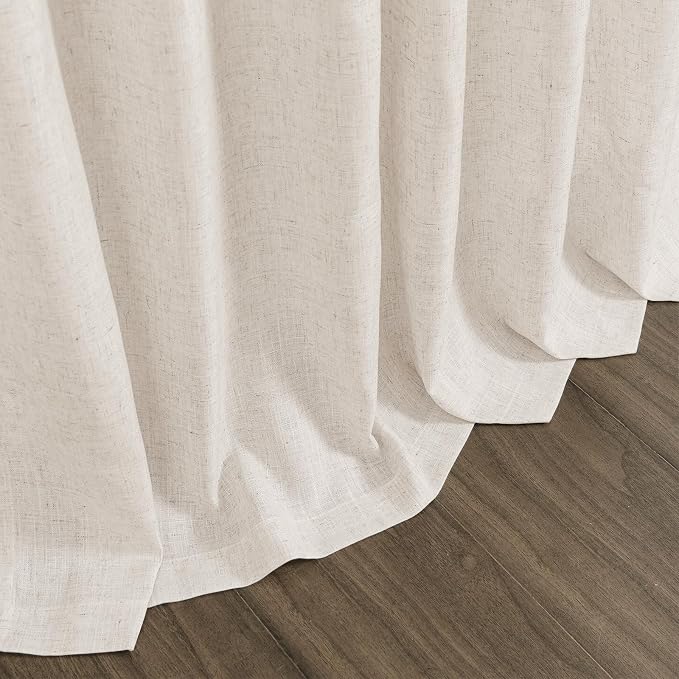 Short Beige Linen Curtains for Kitchen Bathroom 40 Inches Long 2 Panels Set - Image 5