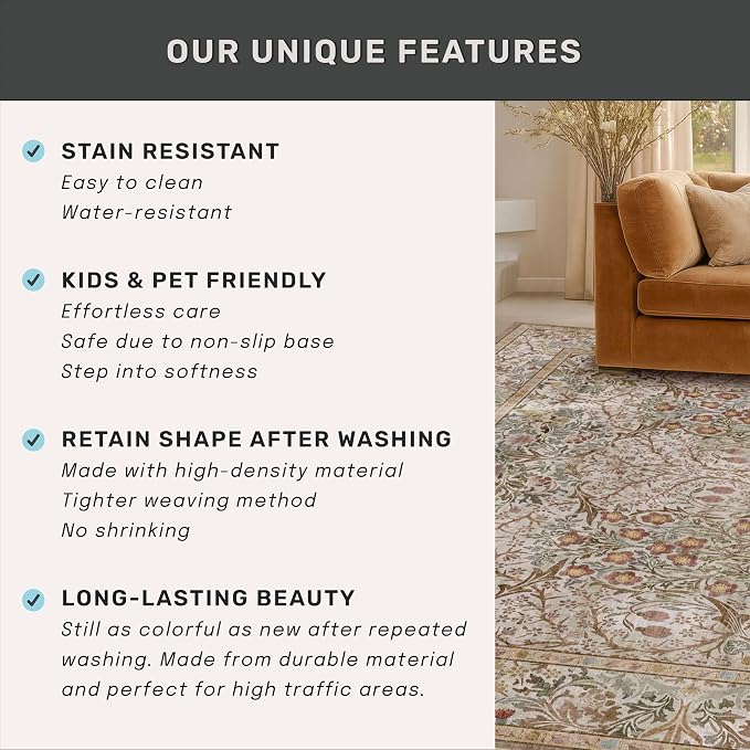 Moss Green 3x10 ft Extra Long Wide Runner Rug - Image 7