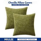 MIULEE Decorative Couch Throw Pillow Covers 18x18 Inch Olive 2 Pack | Modern - Image 7