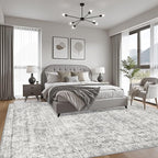 6x9 Area Rug Living Room: Modern Washable Soft Carpet Black Grey | - Image 3