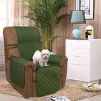U-NICE HOME Reversible 23''Recliner Small Chair Cover, Huntergreen/Sage | - Image 2