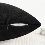 CaliTime Decorative Couch Throw Pillow Covers 18 X 18 Inches Black | Pack of 2 - Image 3