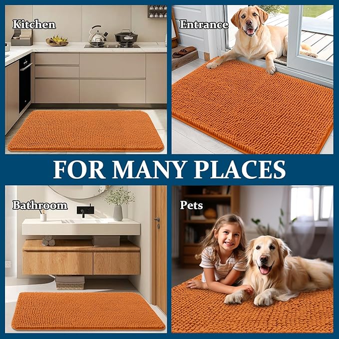OLANLY Dog Door Mat for Muddy Paws 70x24, Super Absorbent Chenille Mud Mat | - Image 8