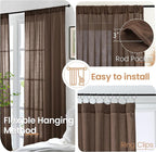 BGment Brown Linen Curtains 80 Inches Long - Image 6