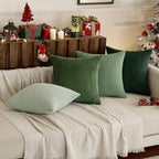 MIULEE Soft Corduroy Decorative Throw Pillow Covers Forest Green 20x20 | Set of - Image 8