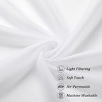 Chyhomenyc White Sheer Valance for Windows, 2 Pack | Light Filtering Voile Soft - Image 5