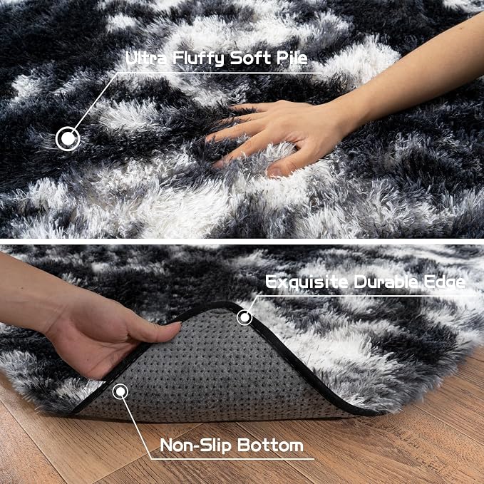 Large Area Rug for Living Room 10x14, Fluffy Shag Rug - Image 6