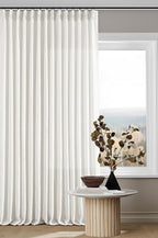 Off White Linen Pinch Pleated Curtains 80 Inches Long 2 Panels | Beige White by Twodrapes
