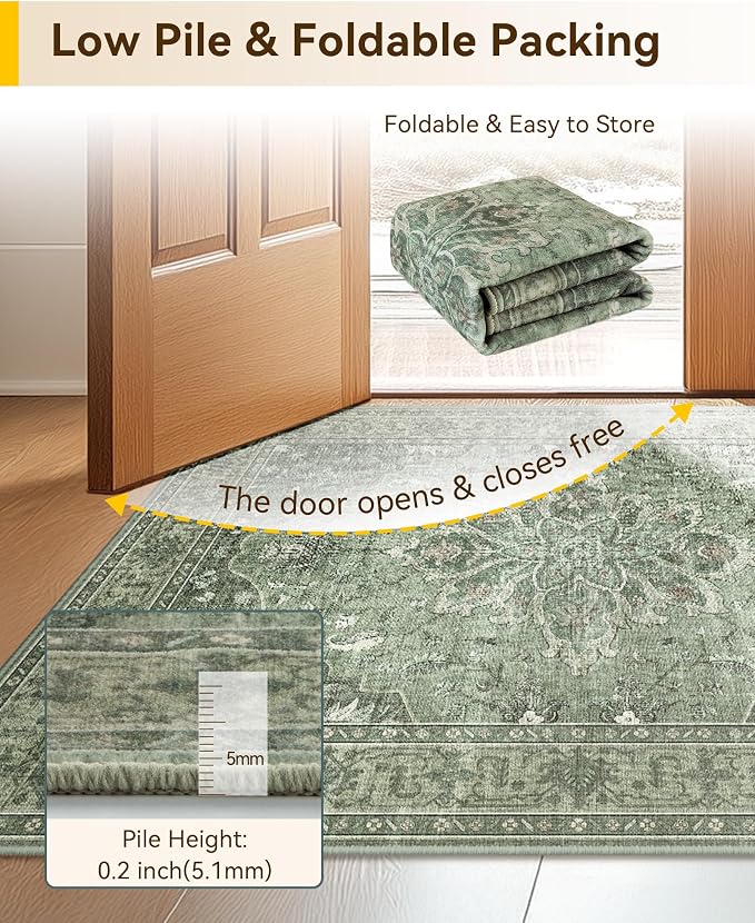 RELEANY Washable Area Rug, Runner 2'6"x14', Water Repellent, Pet Friendly - Image 4