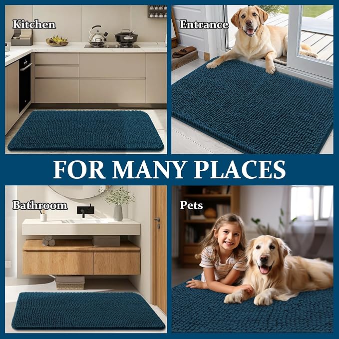 OLANLY Dog Door Mat for Muddy Paws 36x24, Super Absorbent Chenille Mud Mat | - Image 8