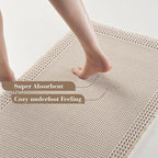 RESARE Waffle Bath Mat for Bathroom Non Slip Bathroom Rugs 24x36 Pale Beige | - Image 3