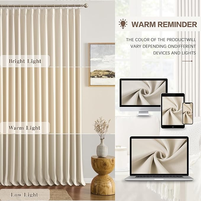 Pleated Blackout Curtains 95 inch Length - Image 7