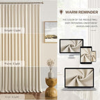 Cream Beige Curtains 72 inch Wide x 108 inch Long 2 Panels - Image 7