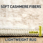 6x9 Area Rugs for Living Room: Washable Abstract Beige Grey Badroom Carpet | - Image 6