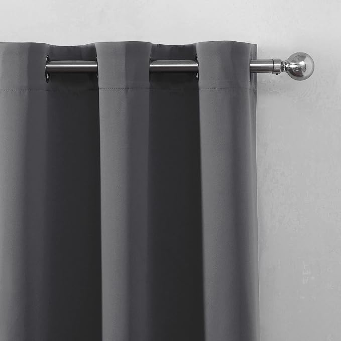 Grey Blackout Curtains 42 x 63 Inch Length/Set of 2 Curtain Panels/Thermal - Image 7