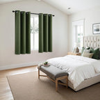 MIULEE Blackout Curtains for Bedroom 2 Panels 34 x 63 Inch Long Olive Green | - Image 6