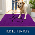 OLANLY Dog Door Mat for Muddy Paws 30x20, Paw Print Design Chenille Mud Mat | - Image 6