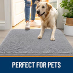 OLANLY Dog Door Mat for Muddy Paws 47x24, Super Absorbent Chenille Mud Mat | - Image 6