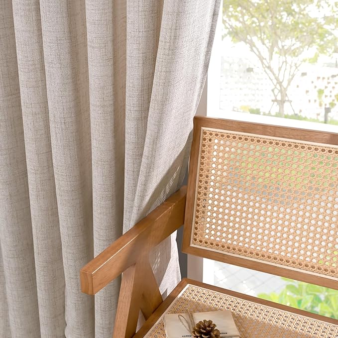 YoungsTex 68 Inch Length Linen Semi Sheer Curtains 2 Panels - Image 8