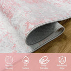 Aelenmu 8x10 Area Rugs for Living Room Washable Bedroom Dining Room Pink | - Image 4
