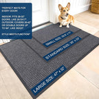 OLANLY Front Door Mat 59x30, Waterproof Heavy-Duty Indoor Outdoor Doormat | Grey - Image 2