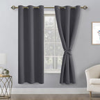 Blackout Curtains for Bedroom, Dark Grey, 42 x 72 Inch, 2 Panels | Thermal - Image 8
