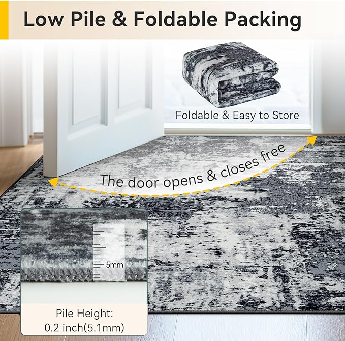 RELEANY Washable 3'x5' Abstract Area Rug - Image 6