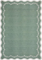 GarveeHome 3x5 Scalloped Washable Area Rug Non Slip Bedroom Entryway Rug | Soft - Image 5