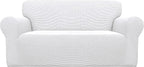 Easy-Going Stretch Oversized Loveseat Couch Covers Washable Snow White | by Easy-Going