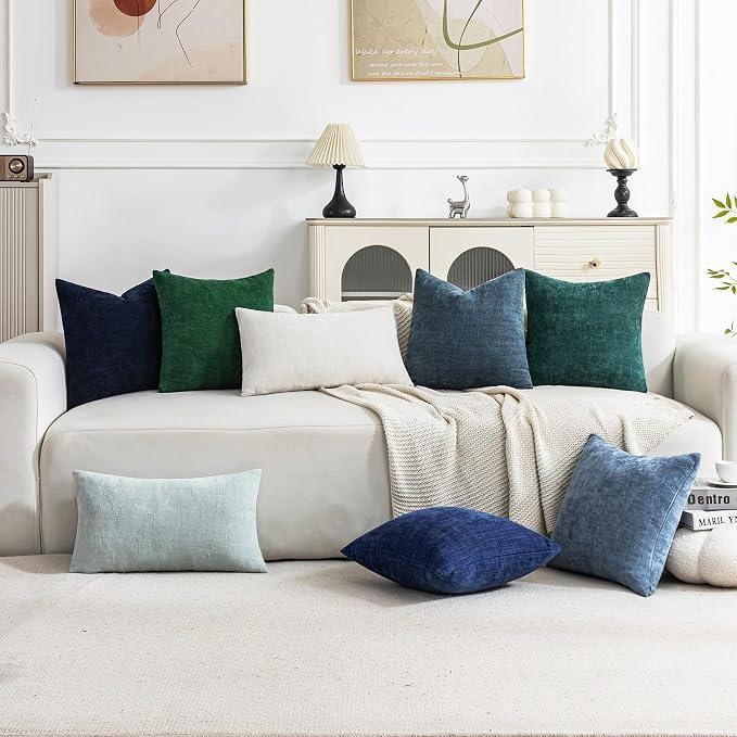Set of 4 Soft Textured Decorative Throw Pillow Covers 24x24 Inch Cozy Farmhouse - Image 2