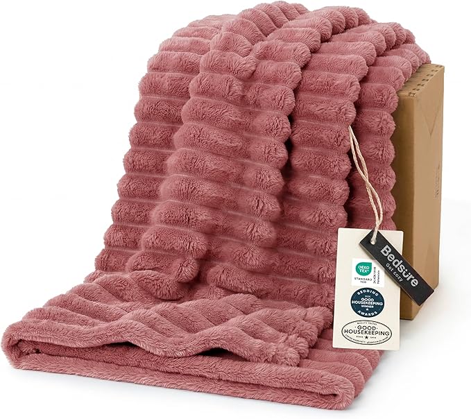 Bedsure Soft Throw Blanket for Couch Decor Gifts Dusty Pink 50"x60" | Birthday by Unknown