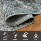 6x9 Area Rugs for Living Room Washable Bedroom Dining Room Black Gold | Modern - Image 4