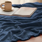Bedsure GentleSoft Fleece Blanket Twin Size Blue - Image 5