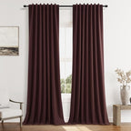 100% Blackout Curtains 96 Inch Length 2 Panels Set by Guken