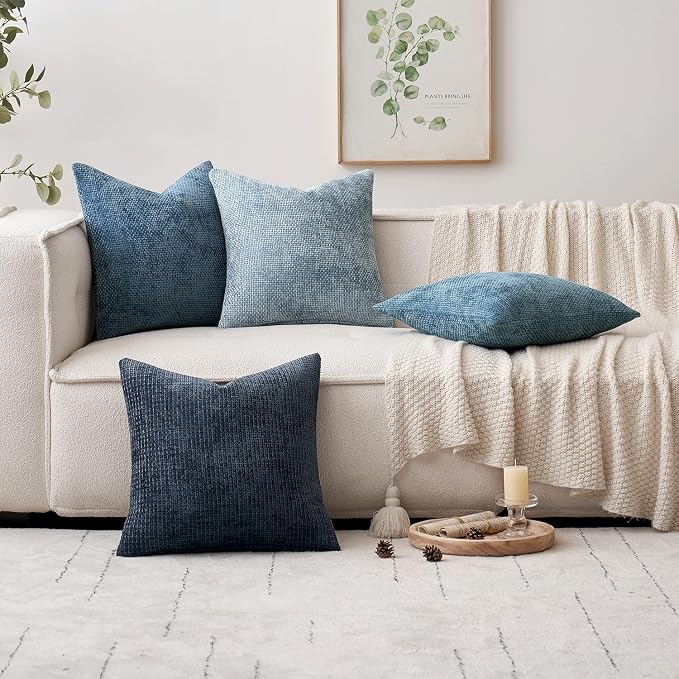 MIULEE Decorative Couch Throw Pillow Covers 22x22 Inch Coastal Blue 2 Pack | - Image 2