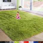 Amdrebio Grass Green Shag Area Rug 9x12 by Amdrebio