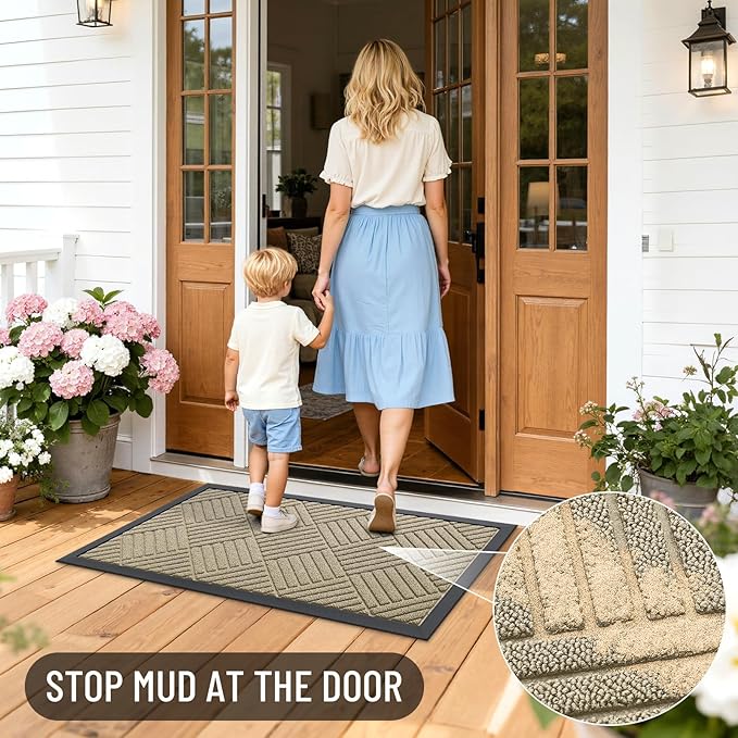 OLANLY Front Door Mat Outside Entrance 59x34, Waterproof Heavy-Duty Doormat | - Image 7