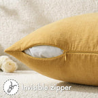 MIULEE Gold Chenille Couch Throw Pillow Covers, 18x18 | Set of 2, Soft - Image 3