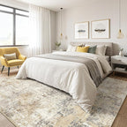 LOONGRUG 5x8 Area Rug Washable Neutral Modern Abstract Living Room Rugs | Soft - Image 4