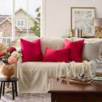 GIGIZAZA Red Velvet Pillow Covers 22x22 Decorative Pillows Pack of 2 | Throw - Image 6