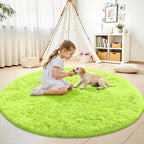 OLANLY Lime Green Round Rugs for Bedroom - Image 3