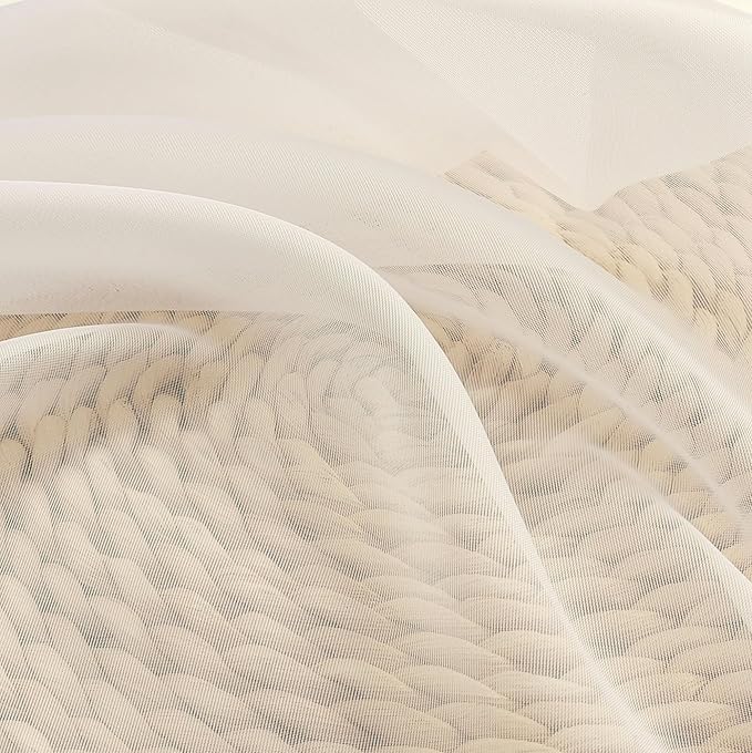 Cream Sheer Curtains 78 Inches Long 2 Panels - Image 6