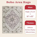 SERISSA 3x5 Washable Non Slip Boho Area Rug - Image 2
