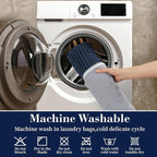 RESARE Waffle Bathroom Runner Rugs, Non Slip Boho Bath Mat 24"x48" Navy | Long - Image 6