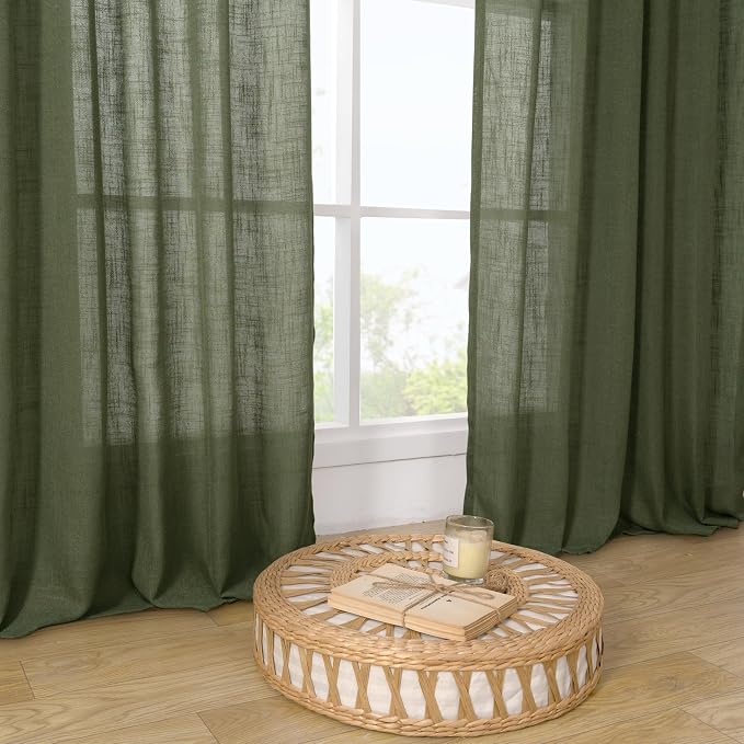 Long Linen Curtains 2 Panels Set - Image 9