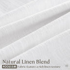 Snow White Pinch Pleated Linen Curtains 63 Inch Length 2 Panels | - Image 2