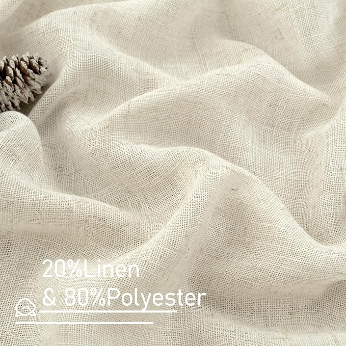 Semi Sheer Linen Curtains 40 Inch Length - Image 3