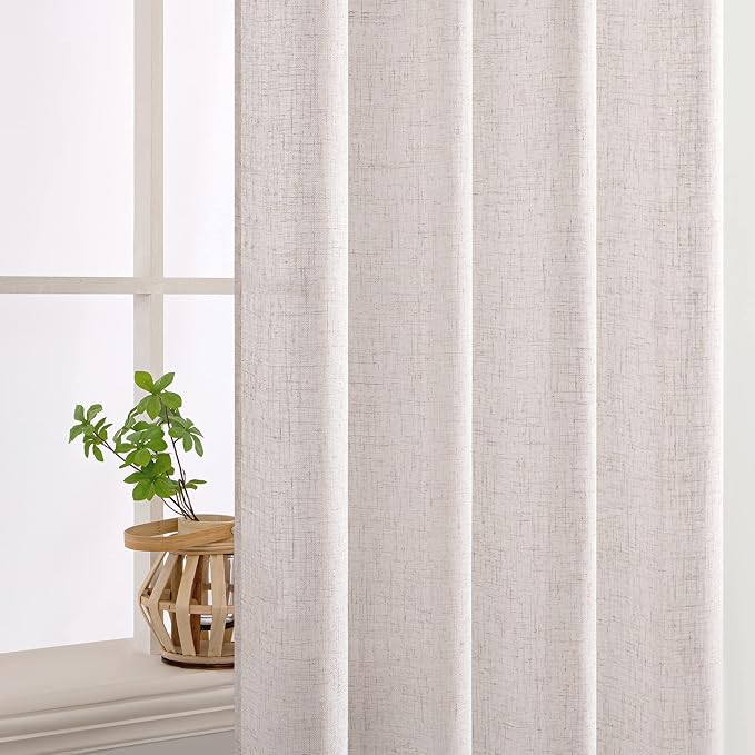 MIULEE White Linen Curtains 42x63 Inch 2 Panels - Image 5